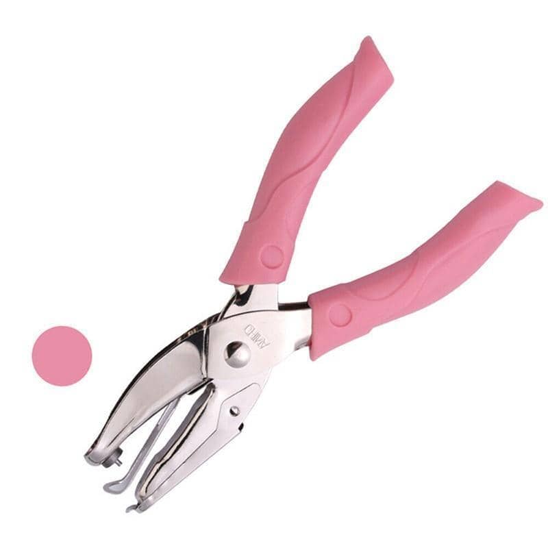 Hole Punch Pliers for Paper, Pink and Silver - 6 mm Circle