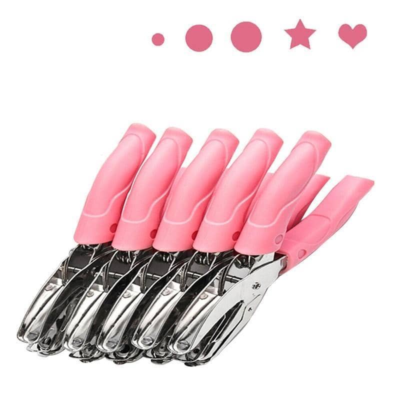 Hole Punch Pliers for Paper, Pink and Silver - 6 mm Circle - view 3