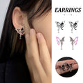 Hollow Butterfly Earrings - Pink, 3.8 x 2.4cm - view 2