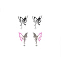 Hollow Butterfly Earrings - Pink, 3.8 x 2.4cm - view 3