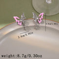 Hollow Butterfly Earrings - Pink, 3.8 x 2.4cm - view 5