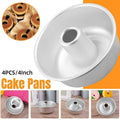 Hollow Cake Mould Set, Round Non-Stick 4 Inch (12.4cm), Pack of 4