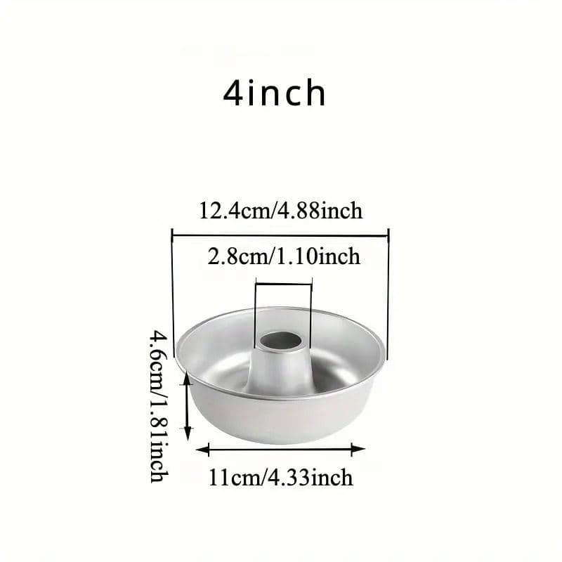 Hollow Cake Mould Set, Round Non-Stick 4 Inch (12.4cm), Pack of 4 - view 3