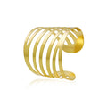 Hollow Curved Stripe Metal Napkin Rings - Gold, Pack of 10