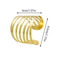 Hollow Curved Stripe Metal Napkin Rings - Gold, Pack of 10 - view 4