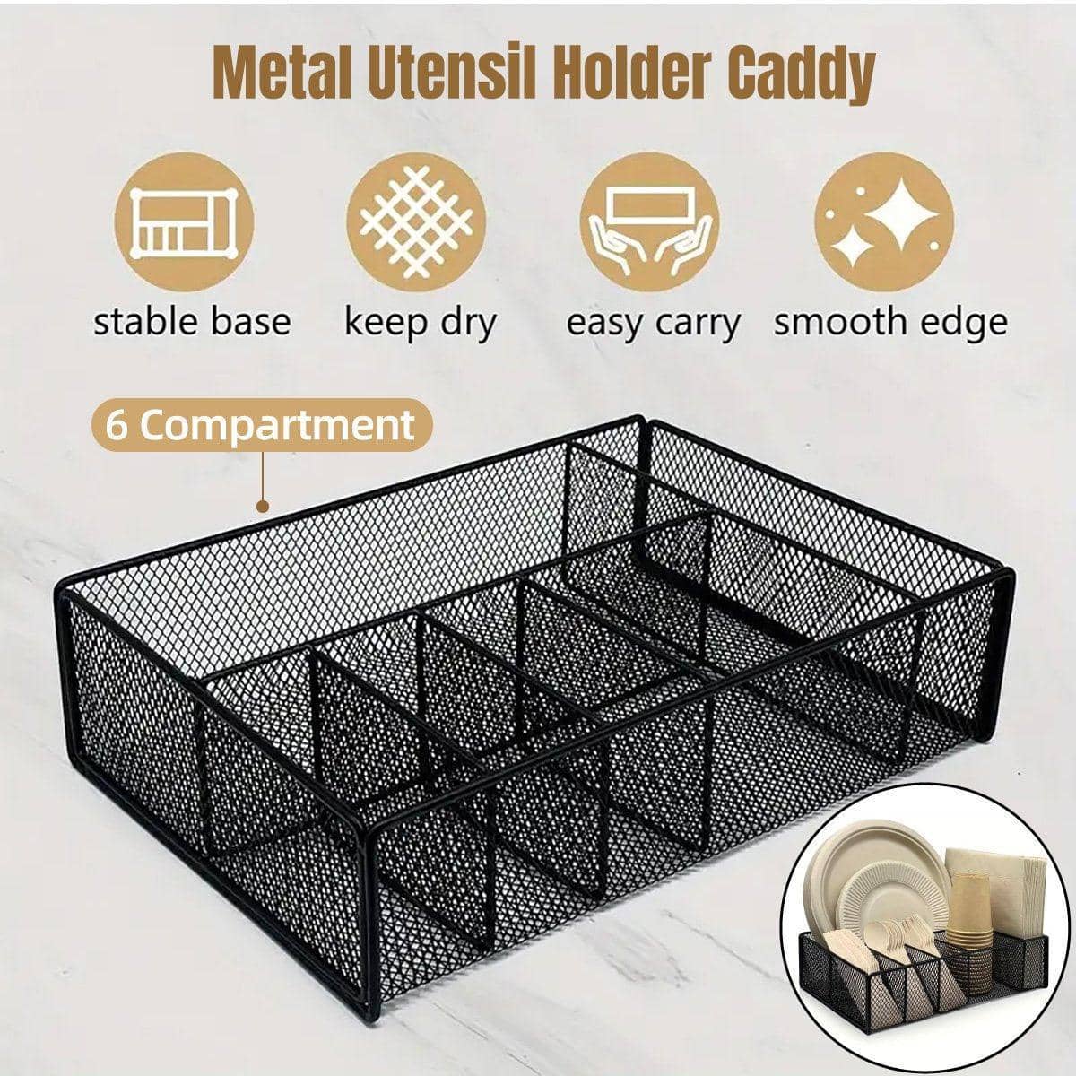 Hollow Metal Mesh Pen Holder Desktop Organiser