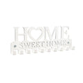 Home Sweet Home Wall Mounted Key Rack with 10 Hooks - White