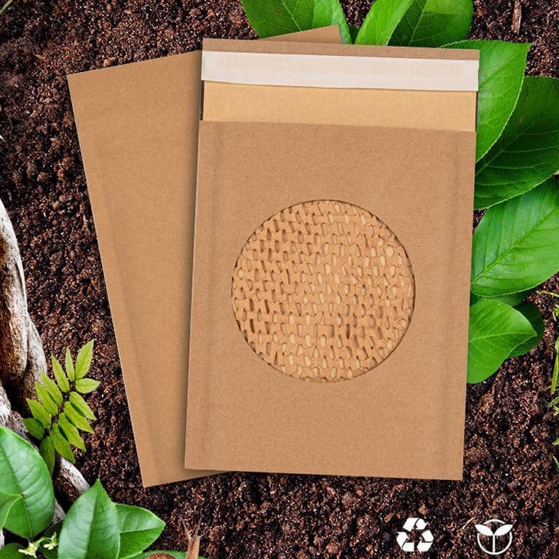 Honeycomb Kraft Paper Wrap Bags, Pack of 100 - 17 x 22.5 cm Plus 4.5 cm - view 4