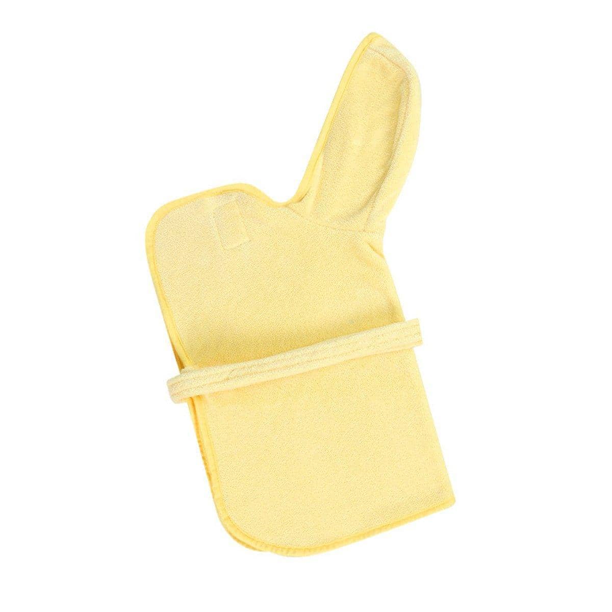 Hooded Microfibre Dog and Cat Bath Robe - Yellow, Large (Chest 66 cm, Back 46 cm)