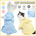 Hooded Microfibre Dog and Cat Bath Robe - Yellow, Large (Chest 66 cm, Back 46 cm) - view 2