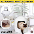 Hooded Plastic Cat Litter Box with Front Opening - White - view 2