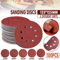 Hook and Loop Sanding Discs 125mm (5 Inch, 12.5cm), 8 Hole, Pack of 125 - 100 Grit - view 2