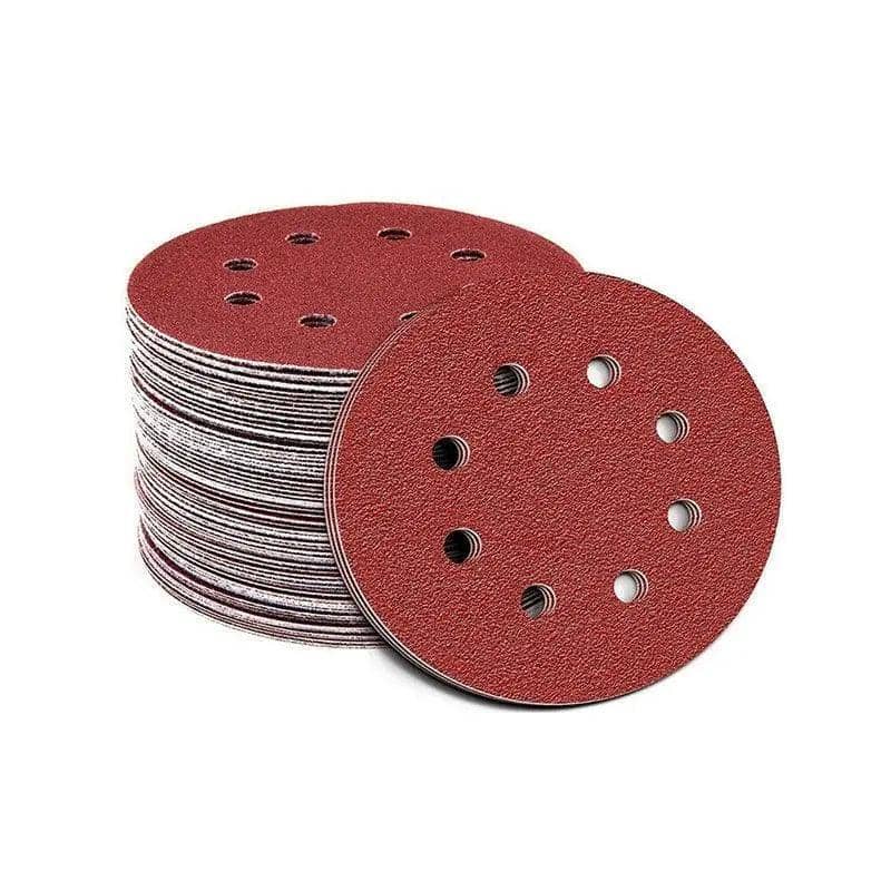 Hook and Loop Sanding Discs 125mm (5 Inch, 12.5cm), 8 Hole, Pack of 125 - 60 Grit