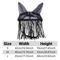 Horse Fly Mask with Ear Covers and Tassel Fringe - Black, Small (42 x 55 cm) - view 3