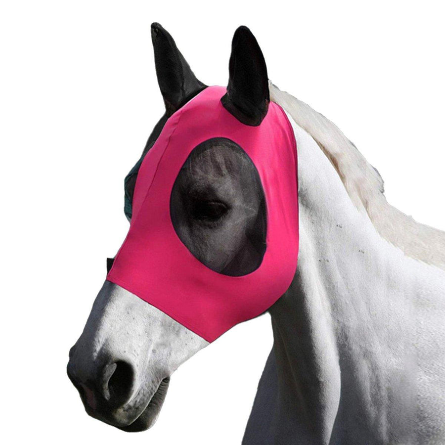 Horse Fly Mask with UV Protection - Rose Red