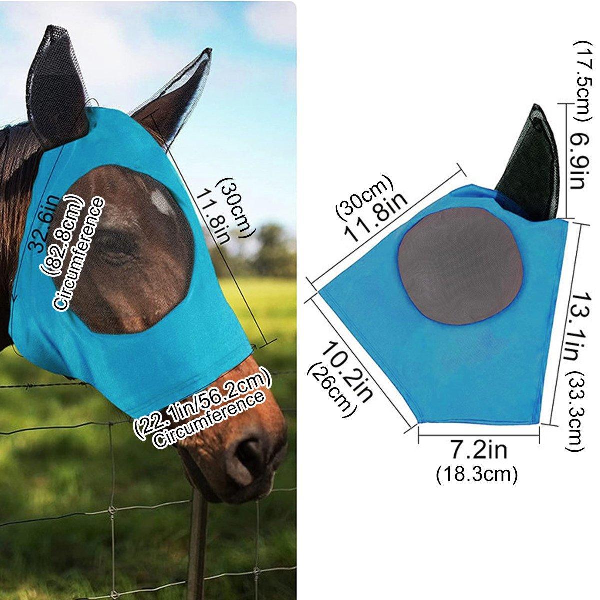 Horse Fly Mask with UV Protection - Rose Red - view 4