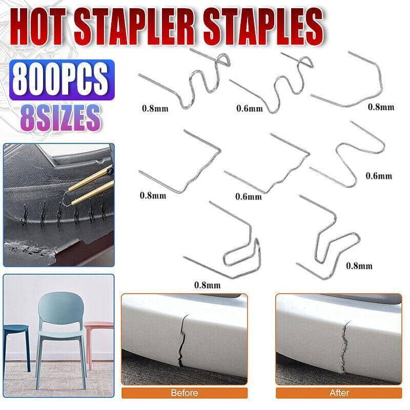 Hot Stapler Staples for Plastic Welder and Car Bumper Repair, Pack of 800