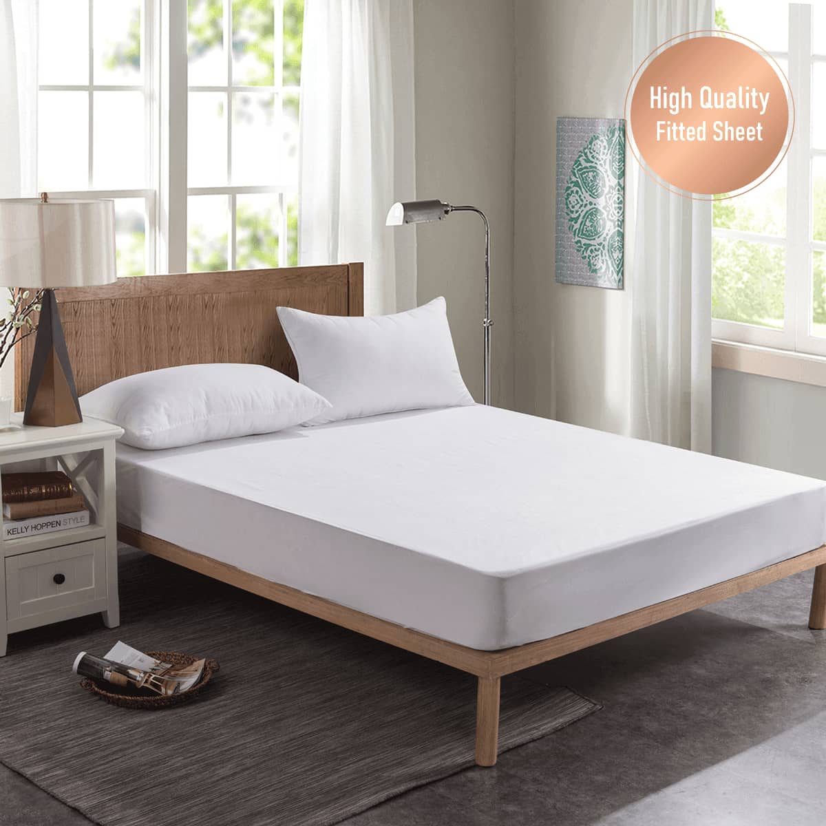 Hotel Bedspread King Cotton Double Jet Satin 193 x 213 cm - 384 Thread Count, 80s x 60s - view 2