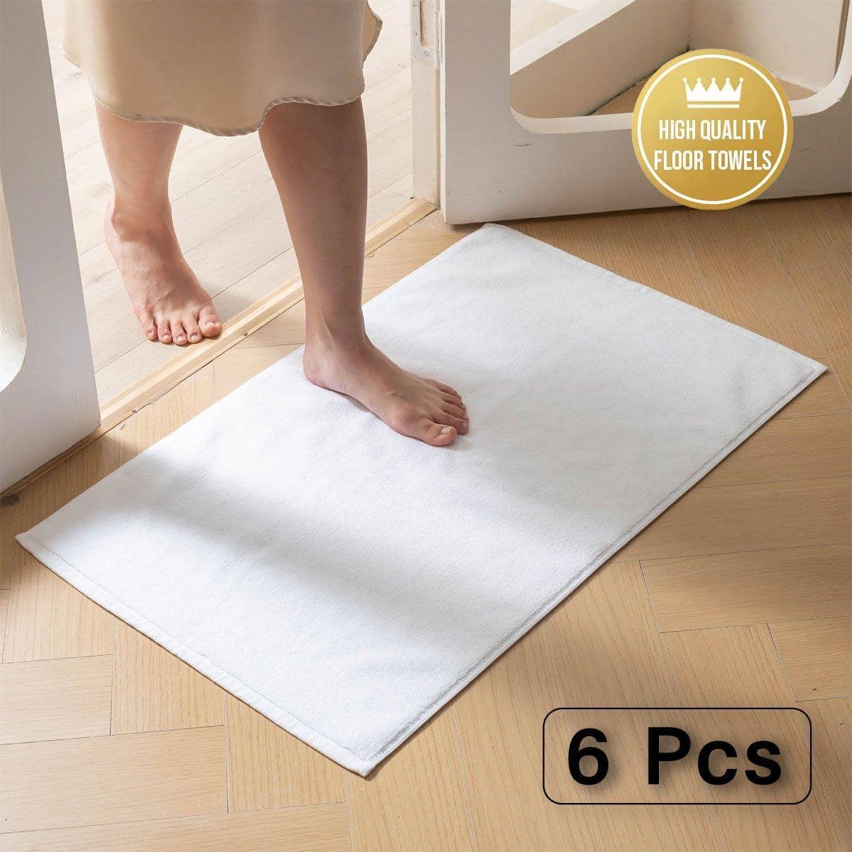 Hotel Cotton Floor Towels, Pack of 6 - 400g Each - view 2