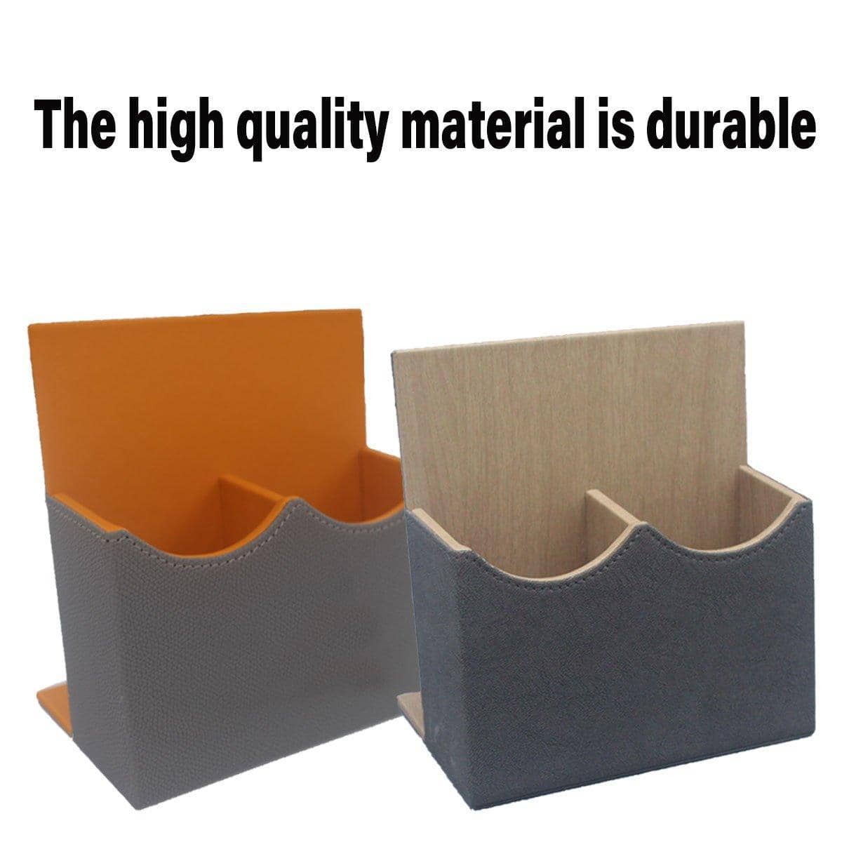 Hotel Remote Control Holder, Two-Compartment Desk Caddy - Grey and Orange - view 5
