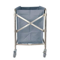 Hotel Room Cleaning Service Cart with Stainless Steel Frame and Grey Bag - view 4