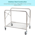 Hotel Room Cleaning Service Cart with Stainless Steel Frame and Grey Bag - view 5