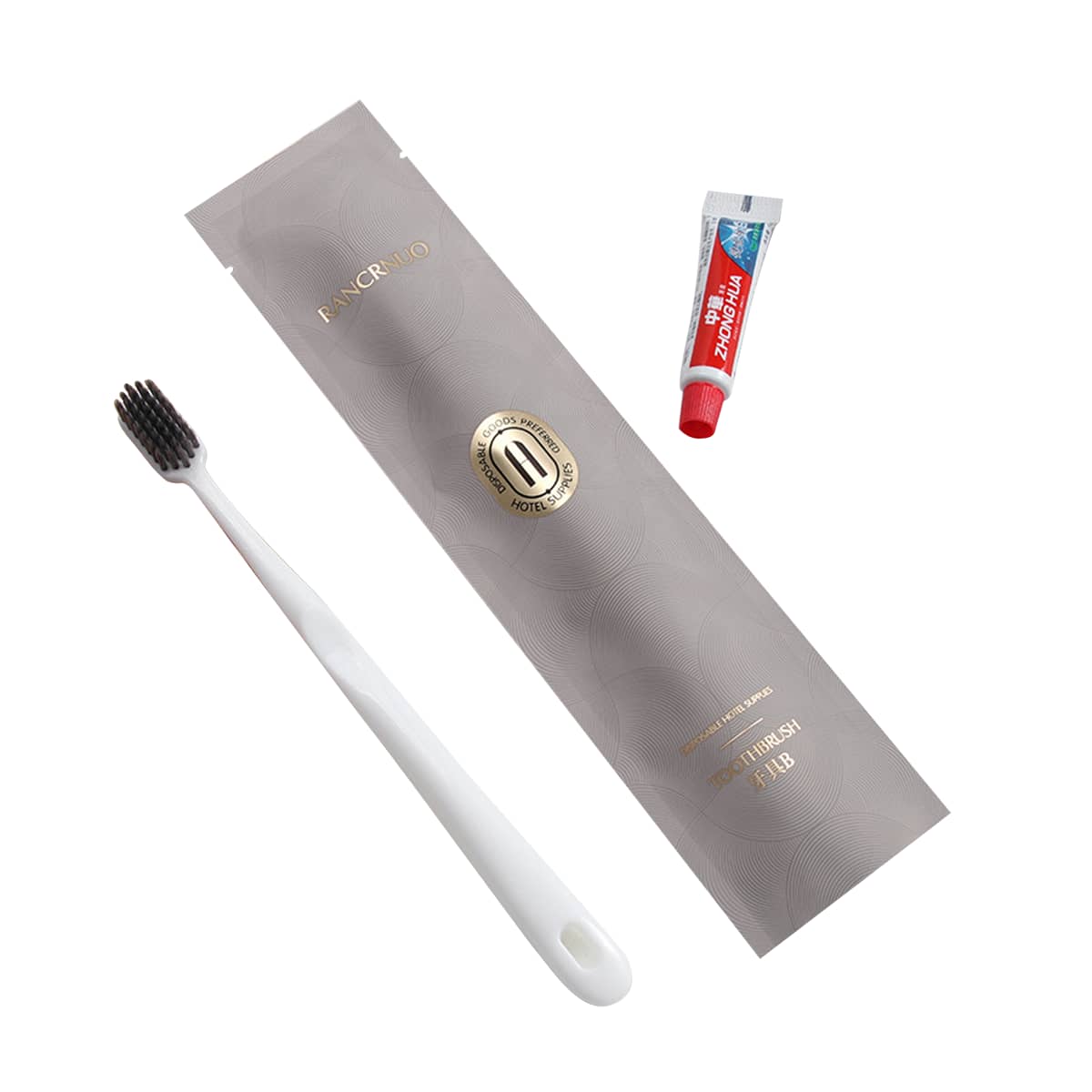Hotel Toiletries Disposable Toothbrush and Toothpaste Sets, Pack of 20 - Toothbrush