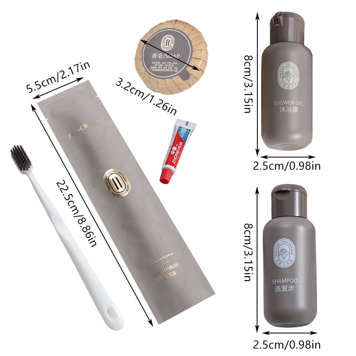 Hotel Toiletries Travel Size Bottles, Pack of 20 - Shampoo - view 4