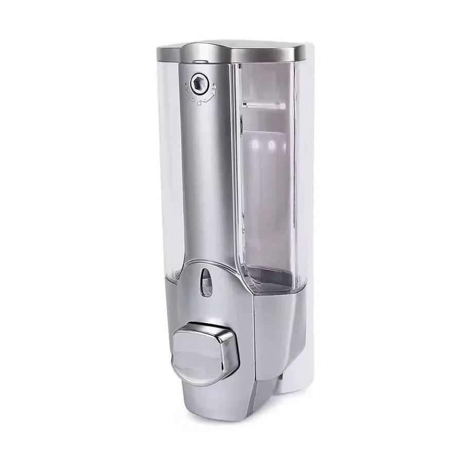 Hotel Wall-Mounted Soap Dispenser 350ml Handpress Sanitiser Bottle - Silver