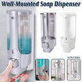 Hotel Wall-Mounted Soap Dispenser 350ml Handpress Sanitiser Bottle - Silver - view 2