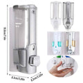 Hotel Wall-Mounted Soap Dispenser 350ml Handpress Sanitiser Bottle - Silver - view 4