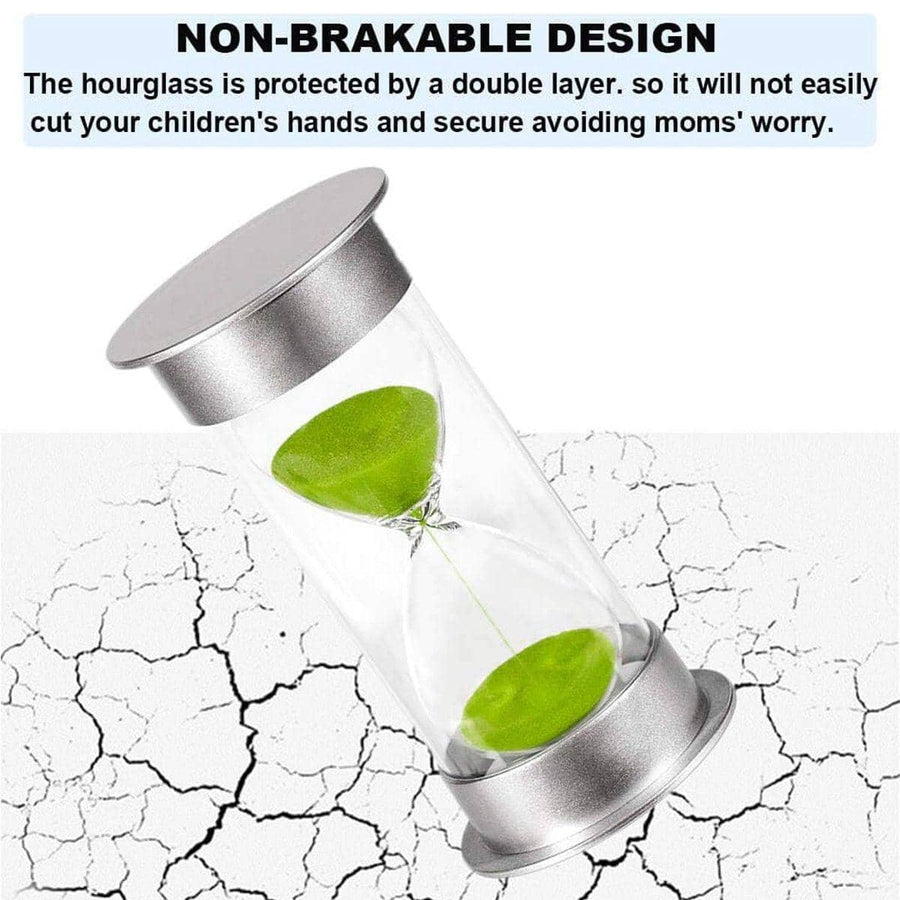 Hourglass Sand Timer 15 Minute, Anti-Fall Classroom Timer - Light Green