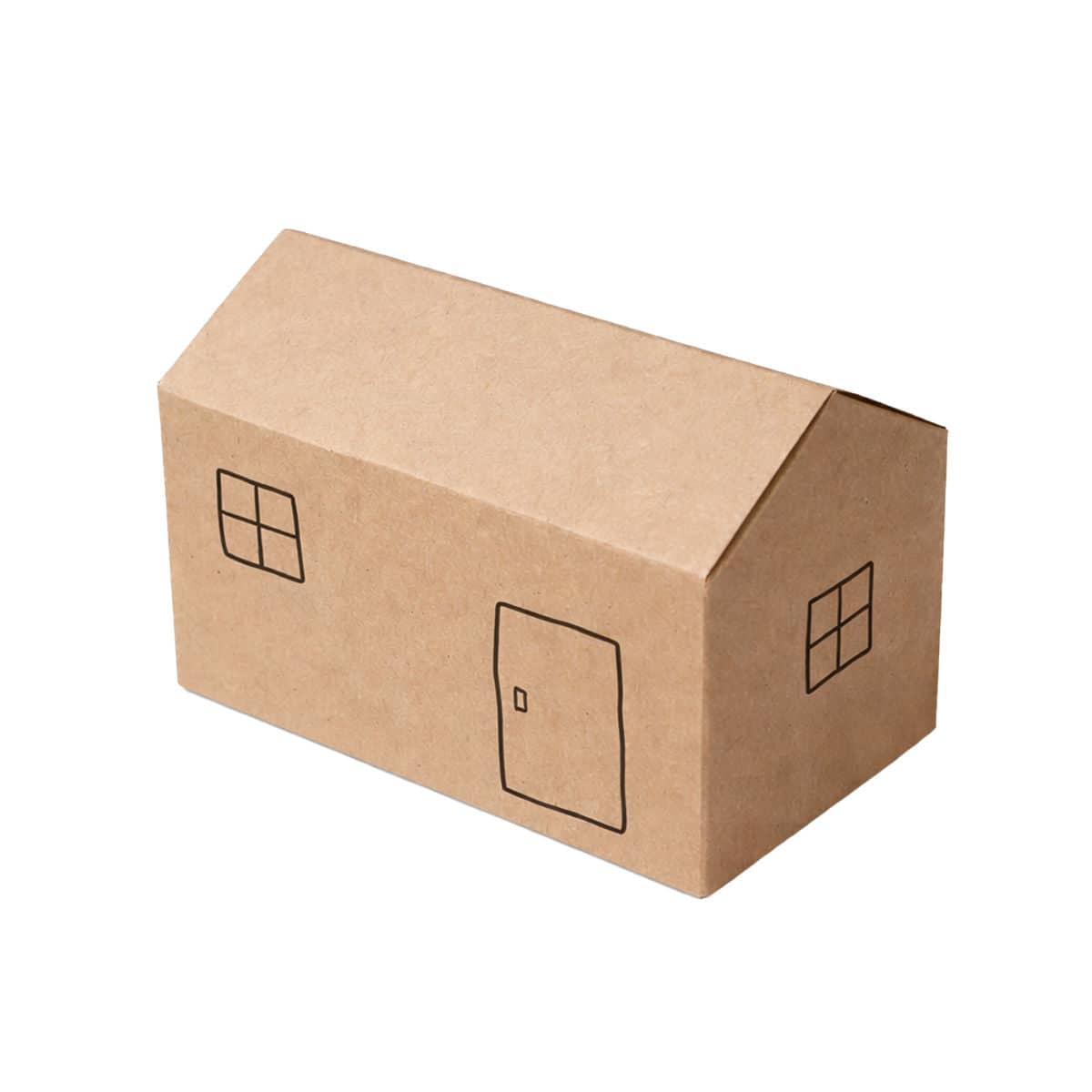 House Shaped Folding Gift Boxes, Pack of 50 - Kraft Brown