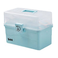 Household Portable Multi-Layer Medicine Storage Box with Clear Lid - Blue
