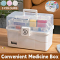 Household Portable Multi-Layer Medicine Storage Box with Clear Lid - Blue - view 2