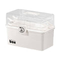 Household Storage Box with Clear Lid and Handle, Multi Tier Organiser - Extra Large (32 x 18 x 21 cm)