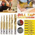 HSS Hex Shank Tap Drill Bits Metric Thread Countersink Set, Pack of 6