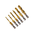 HSS Hex Shank Tap Drill Bits Metric Thread Countersink Set, Pack of 6 - view 2