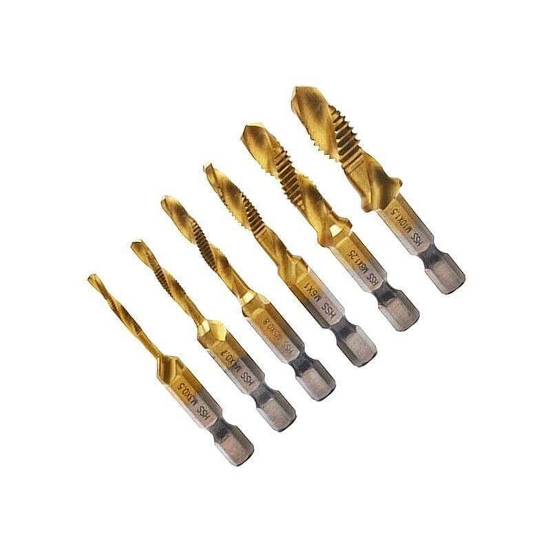 HSS Hex Shank Tap Drill Bits Metric Thread Countersink Set, Pack of 6 - view 2