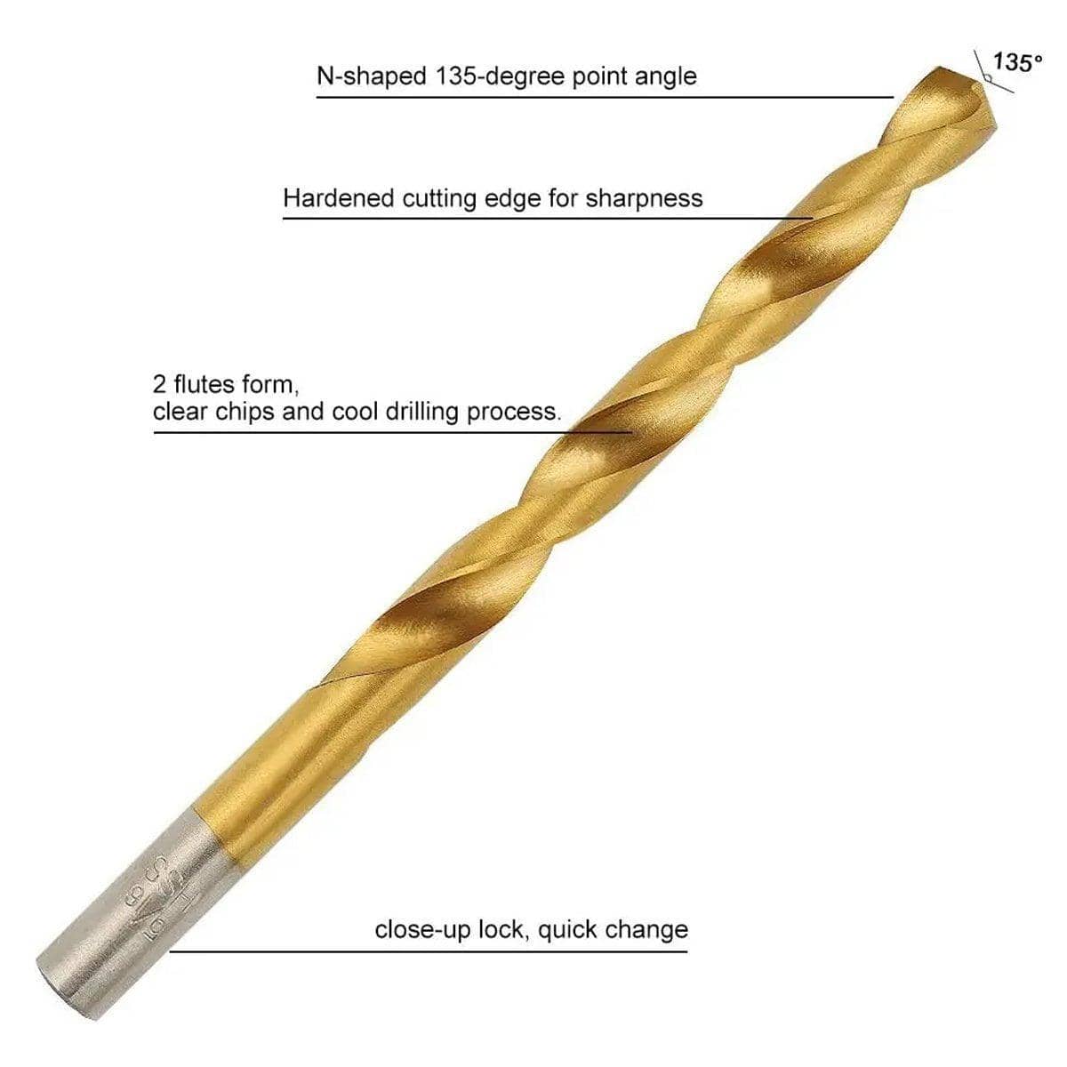 HSS Titanium Drill Bit Set, 99 Piece, 1.5 mm to 8 mm for Wood and Metal - view 5