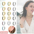 Huggie Hoop Earring Single, 10mm - Gold, Black Crystal - view 2
