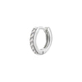 Huggie Hoop Earring Single, 10mm - Silver, Clear Crystal