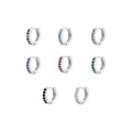 Huggie Hoop Earring Single, 10mm - Silver, Purple Crystal - view 4