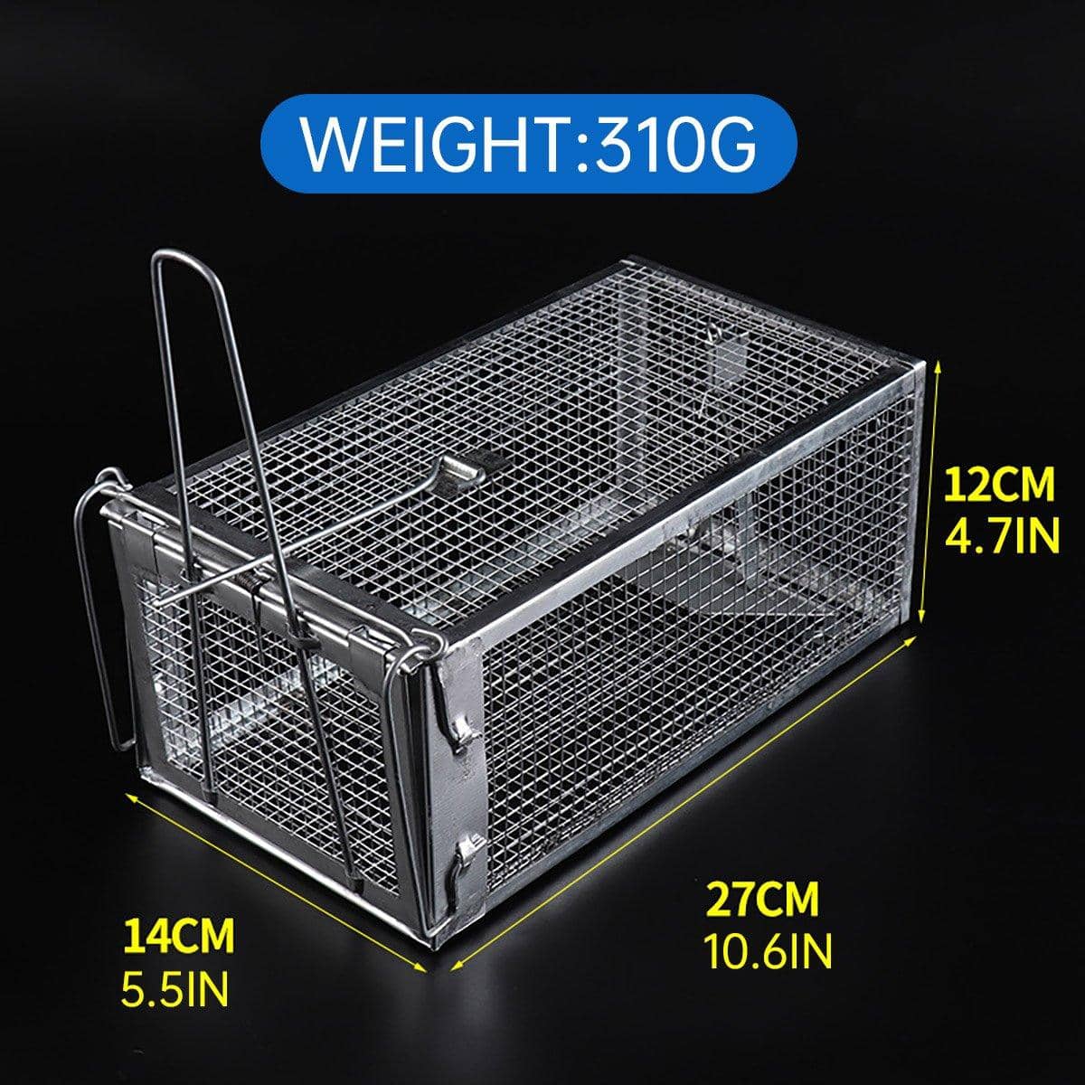 Humane Live Catch Rodent Trap Cage - Single Door, 27 x 14 x 12 cm - view 3