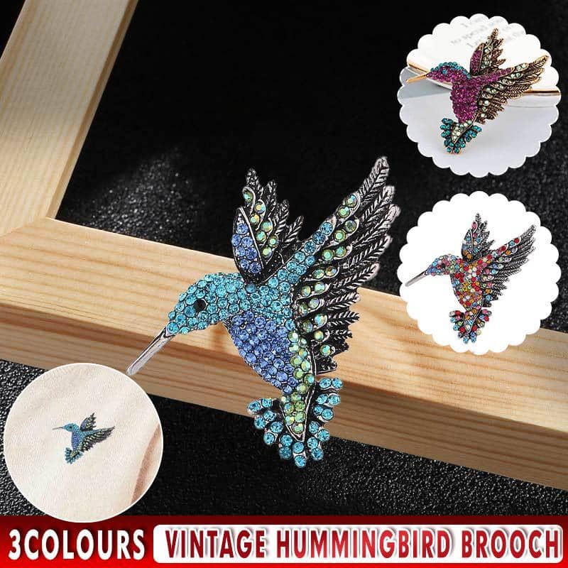 Hummingbird Brooch, Retro Silver Tone - Multicolour - view 2