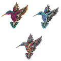 Hummingbird Brooch, Retro Silver Tone - Multicolour - view 3
