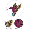 Hummingbird Brooch, Retro Silver Tone - Multicolour - view 5