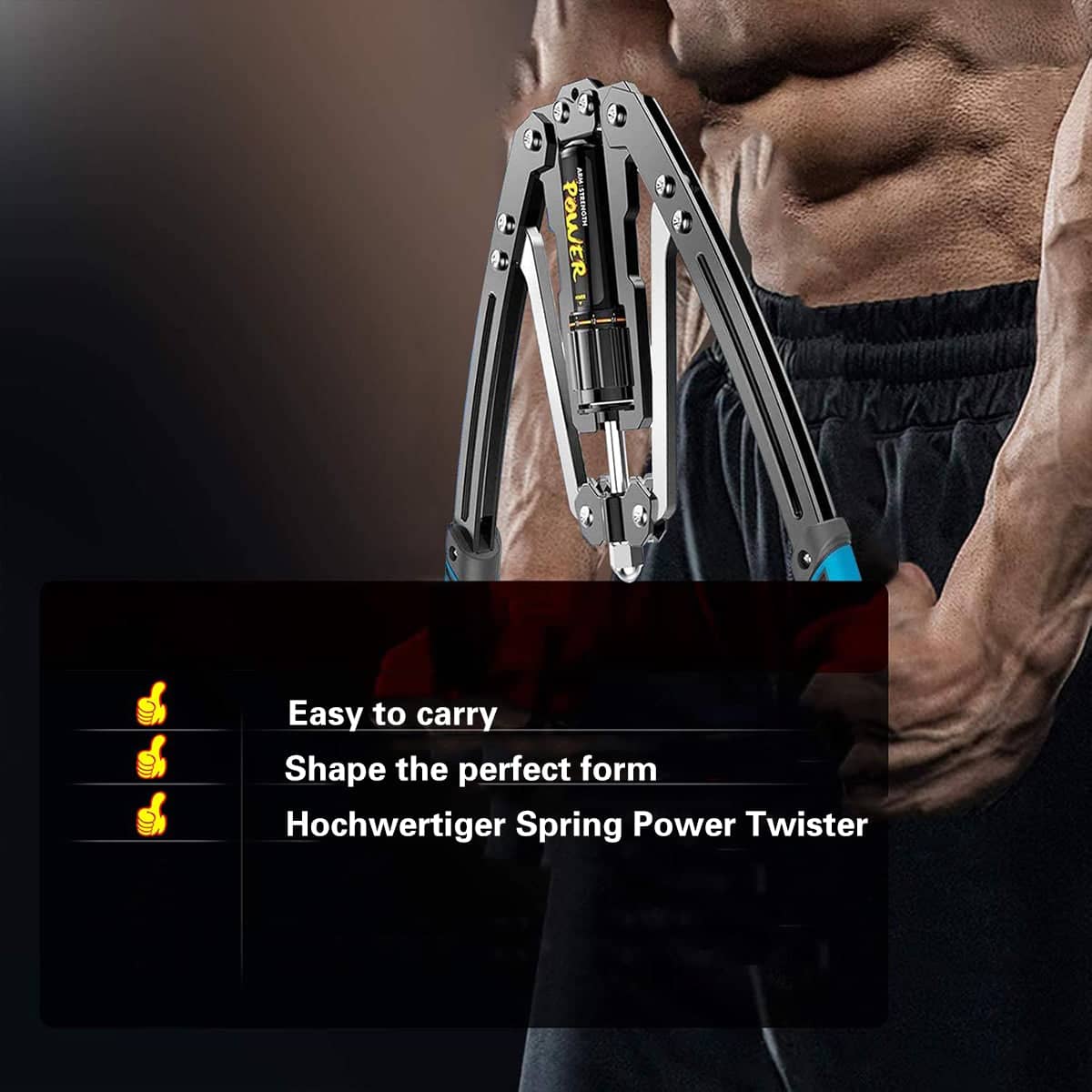 Hydraulic Arm Force Trainer, Adjustable Resistance - Black - view 5
