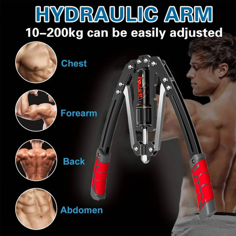Hydraulic Arm Strengthener for Men, Adjustable 10 to 200 kg Home Exercise Grip