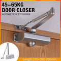 Hydraulic Door Closer for 45 to 65 kg Doors - Silver Aluminium